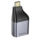 Перехідник HOCO UA35 Type-C to RJ45 adapter Metal Gray