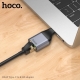 Перехідник HOCO UA35 Type-C to RJ45 adapter Metal Gray