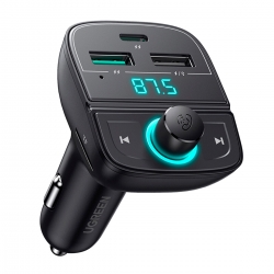 АЗП з FM-модулятором UGREEN CD229 FM&Bluetooth Transmitter&Car Charger + TF  Slot Black