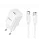 Мережевий зарядний пристрій HOCO C148A Charm single port PD30W charger set (C to C) (EU) White