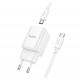 Мережевий зарядний пристрій HOCO C148A Charm single port PD30W charger set (C to C) (EU) White