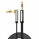 Аудіокабель UGREEN AV119 3.5mm Male to 3.5mm Male Straight to angle flat Cable 1m (Black)(UGR-10597)