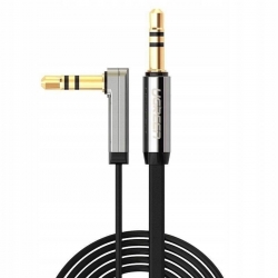Аудіокабель UGREEN AV119 3.5mm Male to 3.5mm Male Straight to angle flat Cable 1m (Black)(UGR-10597)