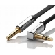 Аудіокабель UGREEN AV119 3.5mm Male to 3.5mm Male Straight to angle flat Cable 1m (Black)(UGR-10597)