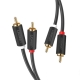Аудіокабель UGREEN AV104 2RCA Male to 2RCA Male Cable 1m (Black)(UGR-30747)