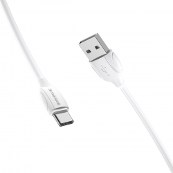 Кабель BOROFONE BX19 USB to Type-C 3A, 1m, PVC, TPE connectors, White