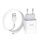 Мережевий зарядний пристрій HOCO C73A Glorious dual port charger set (iP)(EU) White