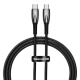 Кабель Baseus Glimmer Series Fast Charging Data Cable Type-C to Type-C 100W 2m Black