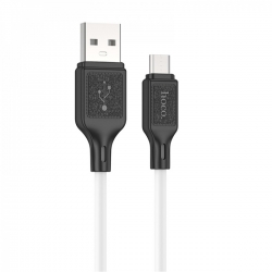 Кабель HOCO X90 Cool silicone charging data cable for Micro White