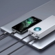 Зовнішній акумулятор Baseus Amblight Digital Display Fast Charge Power Bank 30000mAh 65W White