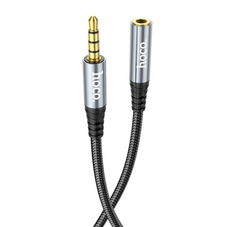 Аудiокабель HOCO UPA20 3.5 audio extension cable male to female (L2M) Metal Gray