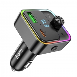 АЗП з FM-модулятором HOCO E81 Fantasy PD30W+QC3.0 car BT FM transmitter Black