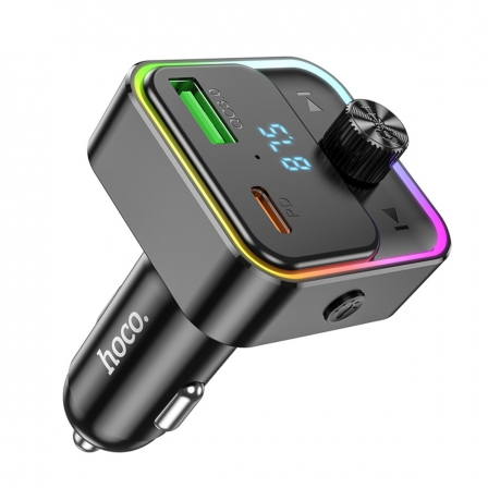 АЗП з FM-модулятором HOCO E81 Fantasy PD30W+QC3.0 car BT FM transmitter Black