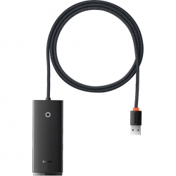 Мультипортовый адаптер Baseus Lite Series 4-Port Type-A HUB 1m Black (WKQX030101)