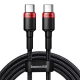 Кабель Baseus Cafule USB Type-C to USB Type-C PD2.0 100W 20W 2 м Black/Red (CATKLF-BL91)