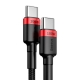 Кабель Baseus Cafule USB Type-C to USB Type-C PD2.0 100W 20W 2 м Black/Red (CATKLF-BL91)