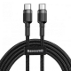 Кабель Baseus Cafule USB Type-C to USB Type-C 2 м 3A PD 60W Black/Grey (CATKLF-JG1)
