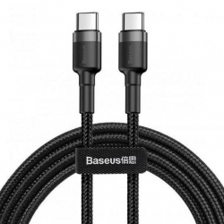 Кабель Baseus Cafule USB Type-C to USB Type-C 2 м 3A PD 60W Black/Grey (CATKLF-JG1)