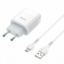 Мережевий зарядний пристрій HOCO C72A Glorious single port charger set(Micro) 10.5W White