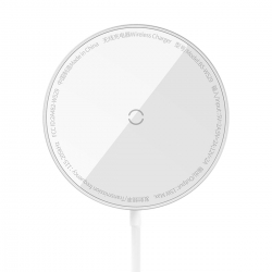 Бездротовий зарядний пристрій Baseus Simple Mini3 Magnetic Wireless Charger 15W Silver