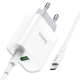 Мережевий зарядний пристрій HOCO C80A Rapido PD20W+QC3.0 charger set (Type-C TO Type-C)(EU) White