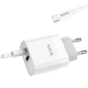 Мережевий зарядний пристрій HOCO C80A Rapido PD20W+QC3.0 charger set (Type-C TO Type-C)(EU) White