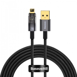 Кабель Baseus Explorer Series Auto Power-Off Fast Charging Data Cable USB to IP 2.4A 2m Black