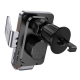 Автотримач для телефона з БЗП HOCO HW7 Transparent Discovery Edition wireless fast charging car holder(air outlet) Metal Gray