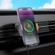 Автотримач для телефона з БЗП HOCO HW7 Transparent Discovery Edition wireless fast charging car holder(air outlet) Metal Gray