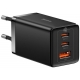 Мережевий зарядний пристрій Baseus GaN5 Pro Fast Charger 65W Black Type-C to Type-C cable (CCGP120201)