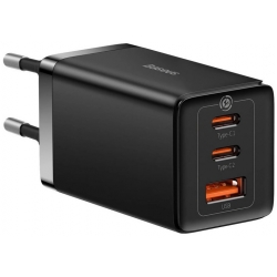 Мережевий зарядний пристрій Baseus GaN5 Pro Fast Charger 65W Black + Type-C to Type-C cable (CCGP120201)