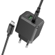 Мережевий зарядний пристрій з кабелем HOCO CS14A Ocean PD20W+QC3.0 charger set(Type-C to Type-C) Black