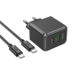 Мережевий зарядний пристрій з кабелем HOCO CS14A Ocean PD20W+QC3.0 charger set(Type-C to Type-C) Black